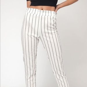 Kendall & Kylie White Pinstriped Pants